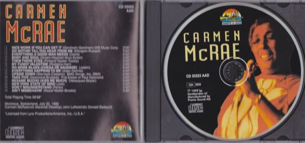 CD　★Carmen McRae Carmen McRae　輸入盤　(Giants Of Jazz CD 53323)_画像2