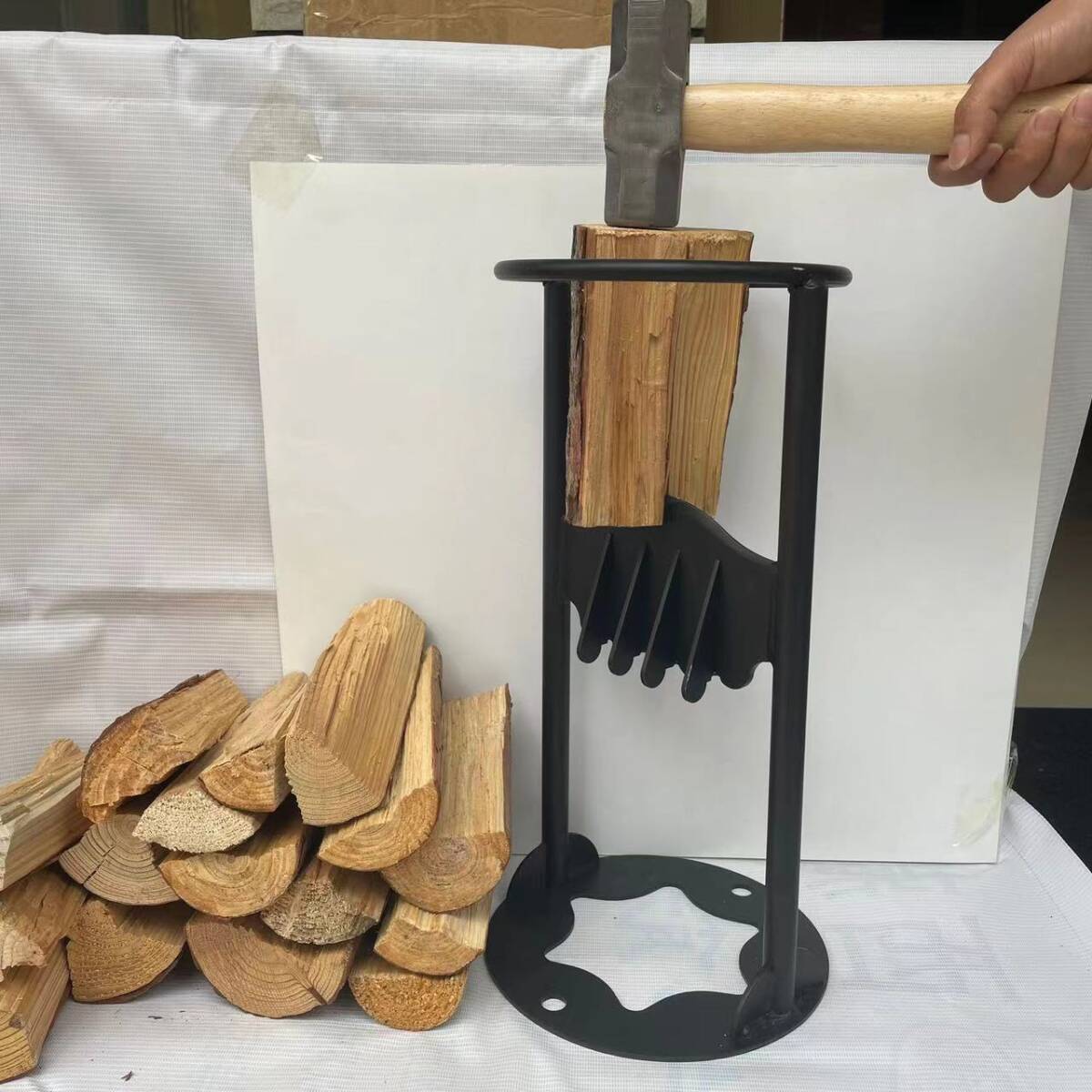 * firewood tenth pcs firewood tenth machine firewood tenth vessel wood chopper .. fire .... wood stove camp outdoor fireplace gold do ring cracker fixation hole equipped 