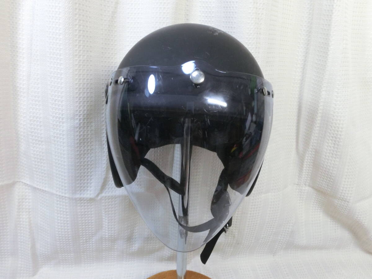 ● 黒の艶消し ジェットヘルメット シールド付 フリーサイズ ●の画像6