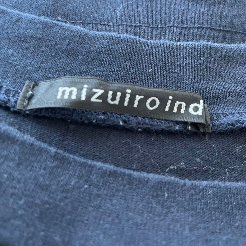 mizuiro ind ミズイロインド 半袖Tシャツ ネイビー ボックスシルエット 日本製 フリーサイズ_画像4