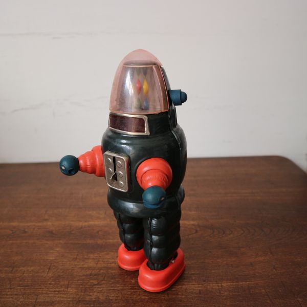 fc60545 ヨネザワ 米澤製 ムーン ロボット MECHANICAL Moon Robot ロビー 箱付 ヴィンテージ ブリキ 玩具 コレクションの画像4