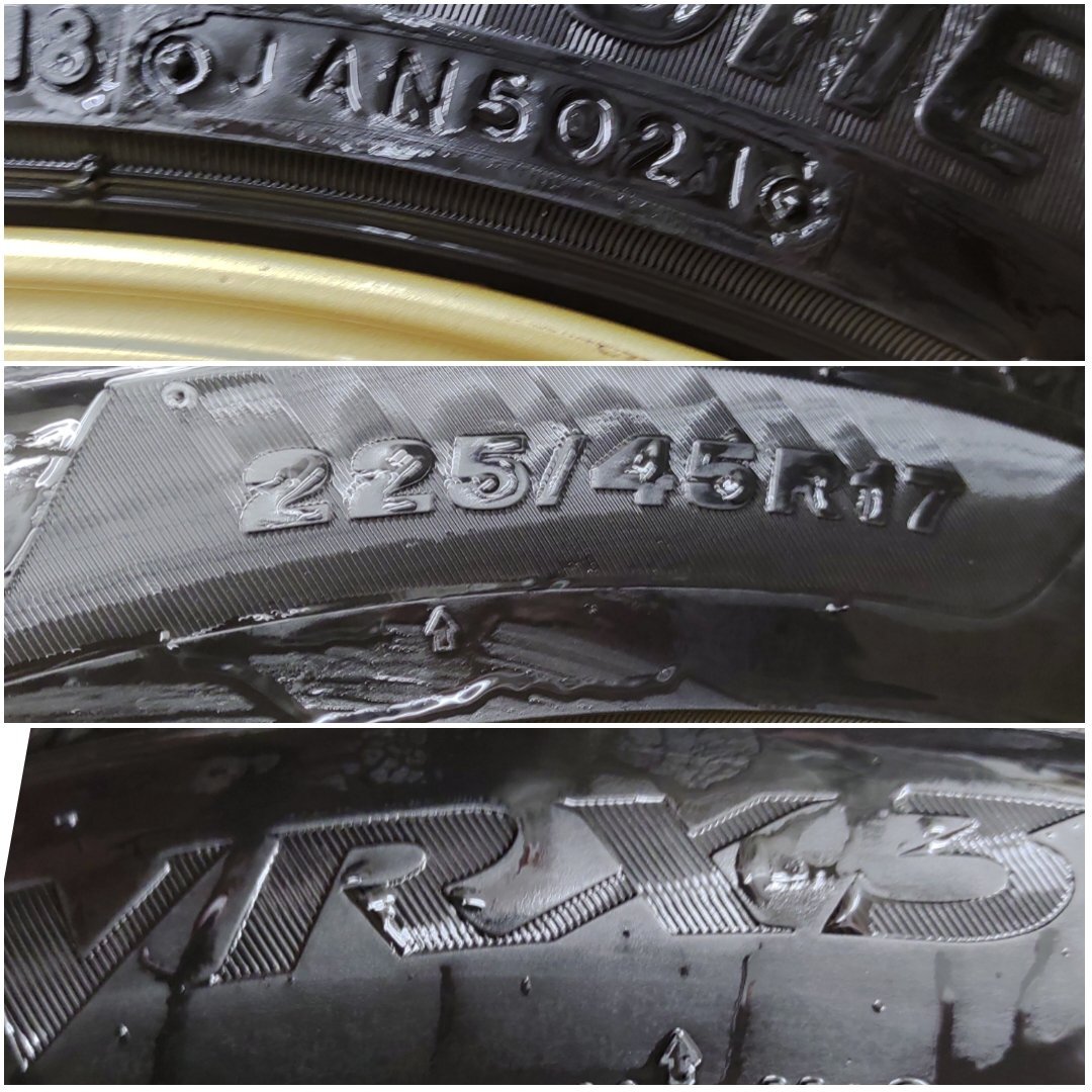 ★ゴリ溝品★BRIDGESTONE VRX3 ’21年 225/45R17 スタッドレス ホイール スバル GDB 純正 17×7.5JJ +53 100-5H【他商品と同梱歓迎】_画像9