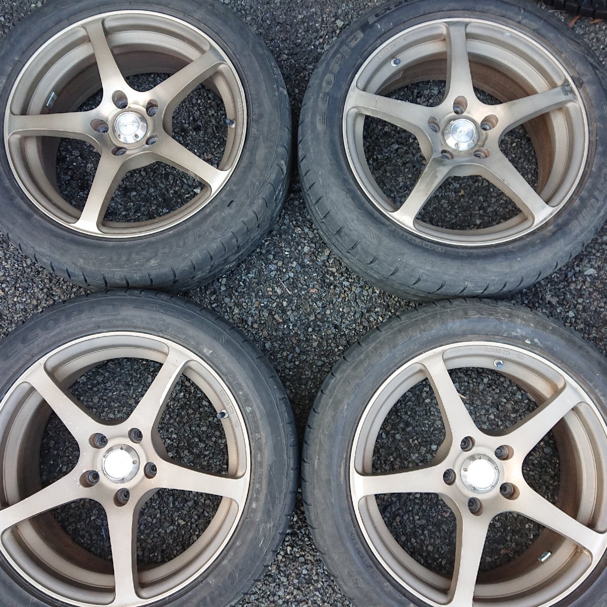 ★中古品★メーカー不明 7J 17インチ +50 アルミホイール 5H/114.3 215/50R17 【他商品と同梱歓迎】の画像1