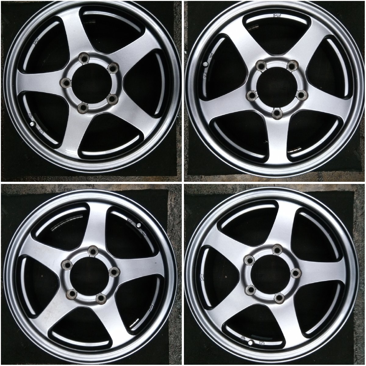 ★中古品★MANARAY SPORT 16×5.5J+22 139.7-5H ホイールセット 4本 SUZUKI ジムニーにて使用可能【他商品と同梱歓迎】の画像1