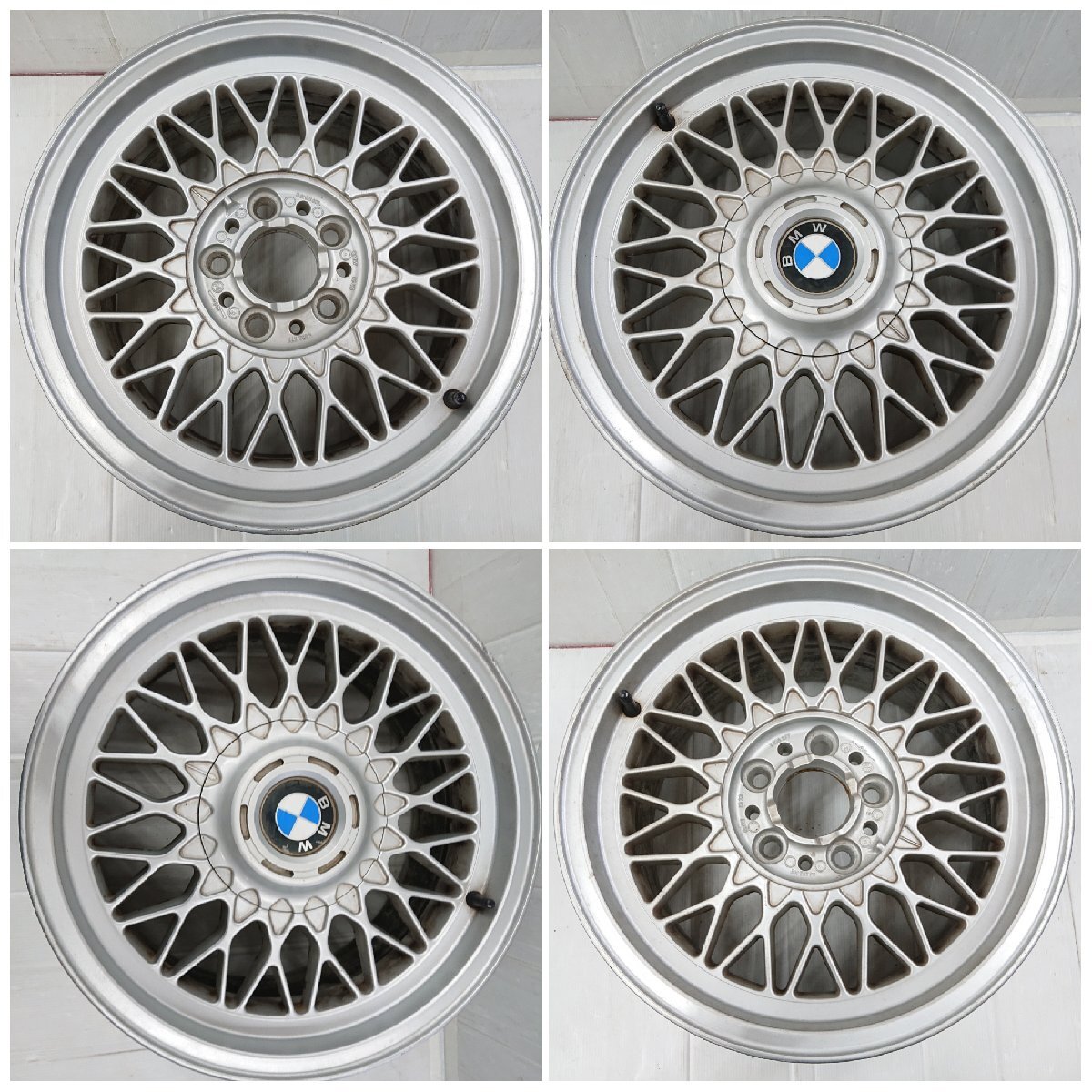 ★中古品★BMW 純正 16インチ 16×8J +23 120-5H メッシュ E38 ７シリーズ【他商品と同梱歓迎】_画像1