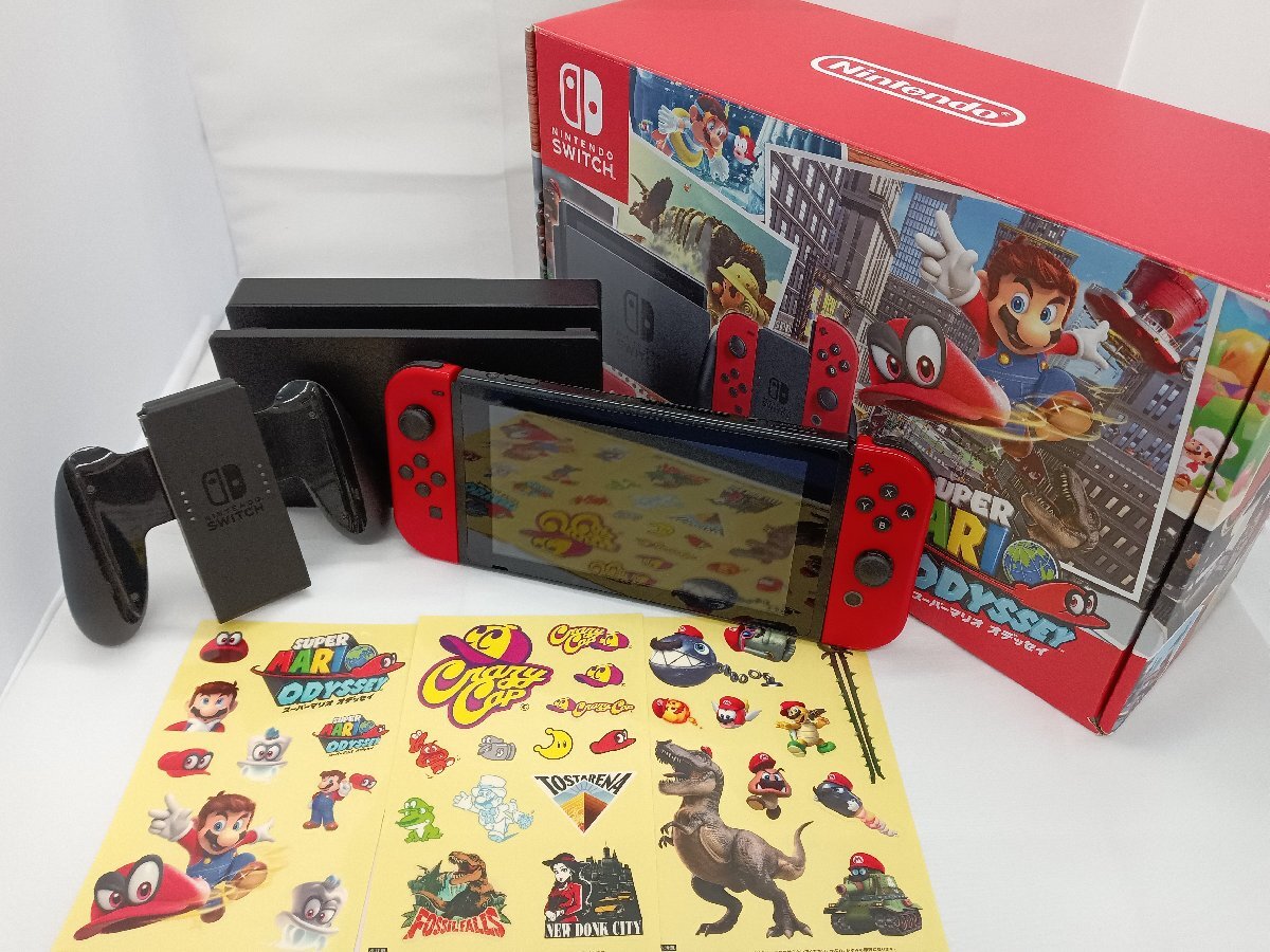 ★ジャンク品★ NINTENDO SWITCH ニンテンドー スイッチ スーパーマリオオデッセイセット 充電不可 電源入りません 【他商品と同梱歓迎】の画像1