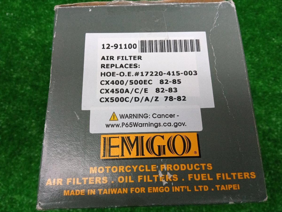 ★未使用品★EMGO エムゴ エアフィルター 12-91100 HONDA ホンダ CX400 対応 一部へこみ有【他商品と同梱歓迎】_画像9