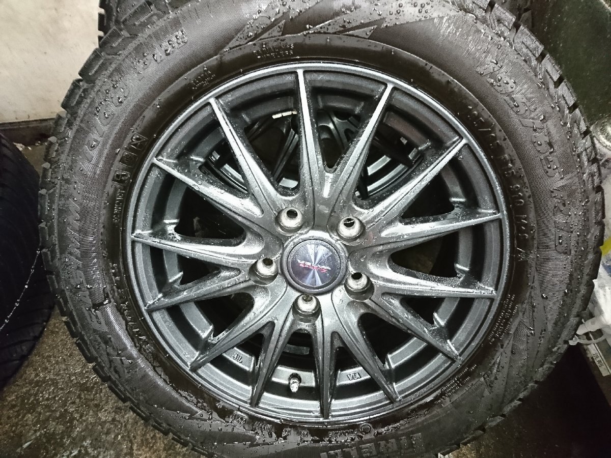 ★中古品★PIRELLI ICE ASIMMETRICO PLUS 195/65R15 スタッドレス ホイール 15×6J+53 114.3-5H 2021年 4本セット【他商品と同梱歓迎】_画像2