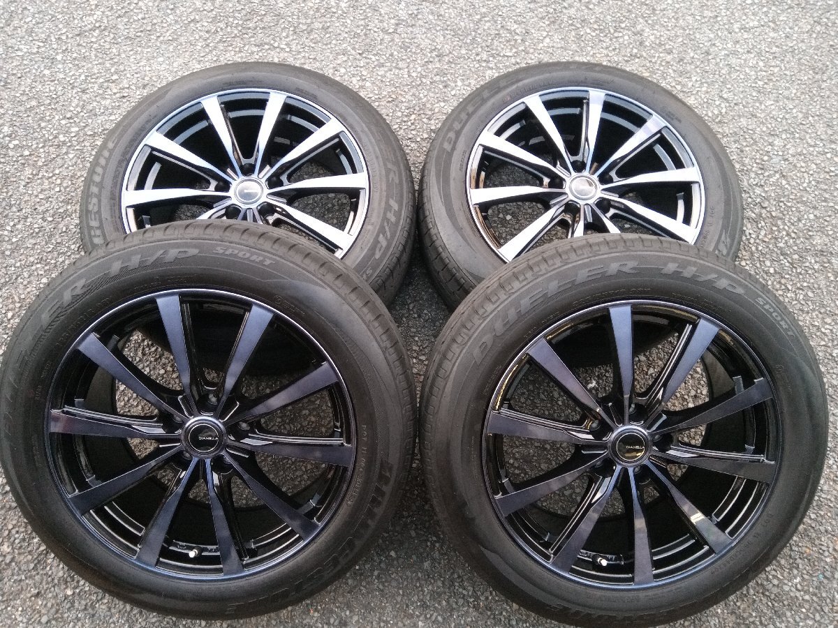 ★中古品★BRIDGESTONE DULLER H/P SPORT 225/55R18 ’20年 ホイール DIANELLA K10 ブルー 18×8J+43 114.3-5H【他商品と同梱歓迎】の画像1