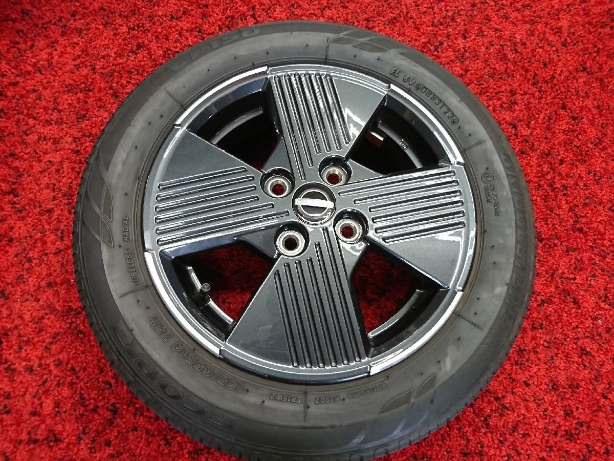 ★新車外し品★日産 サクラ 純正ホイール BRIDGESTONE ECOPIA EP150 155/65R14 4本セット 14×4.5J +46 100-4【他商品と同梱歓迎】_画像4