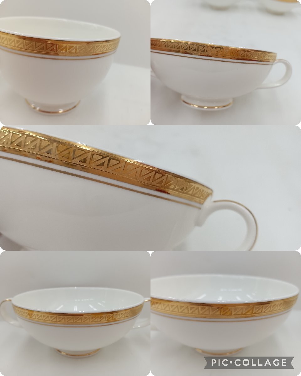 ★未使用品★ Noritake Bone China モデラートライン 4472 カップ＆ソーサー スープカップ 大皿 6客セット ノリタケ【他商品と同梱歓迎】_画像4