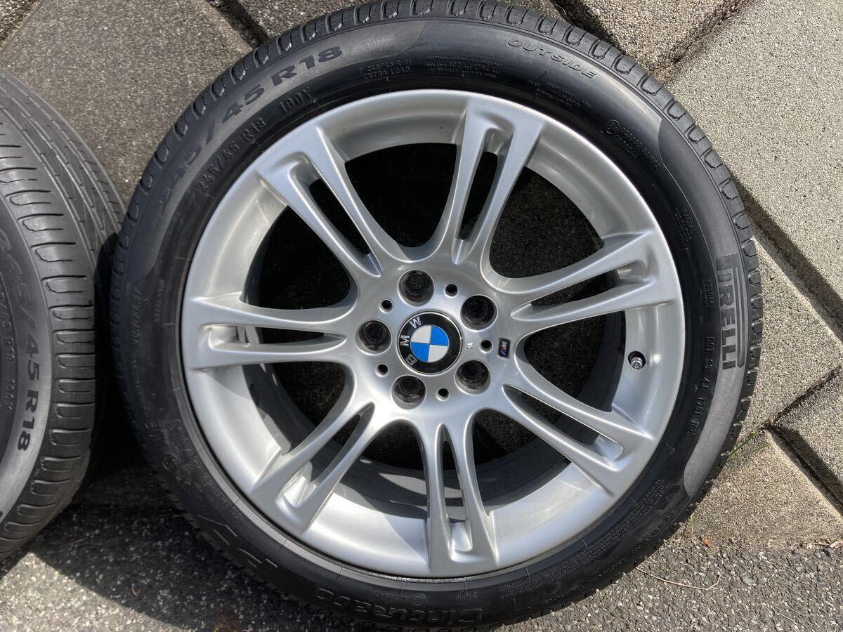 BMW F10 F11 純正 Mスポーツ 18インチ タイヤホイール4本セット 245/45R18 8J ピッチ120 5穴 インセット30 ピレリ P7 2020製 8分山　美品_画像5