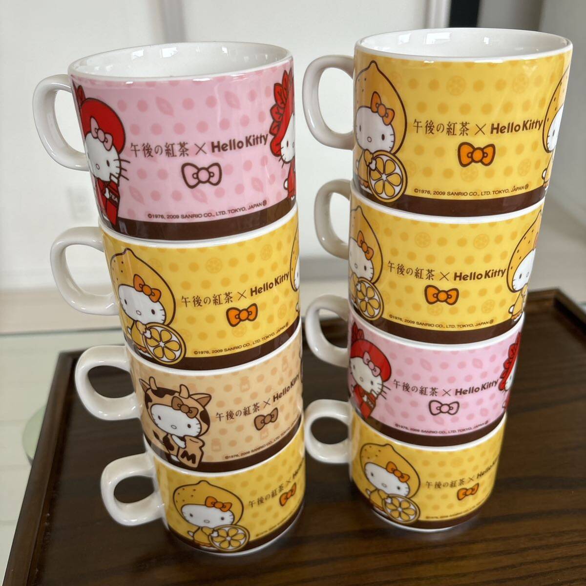 ハローキティマグカップ 非売品 午後の紅茶×Hello Kitty 8個セット_画像2