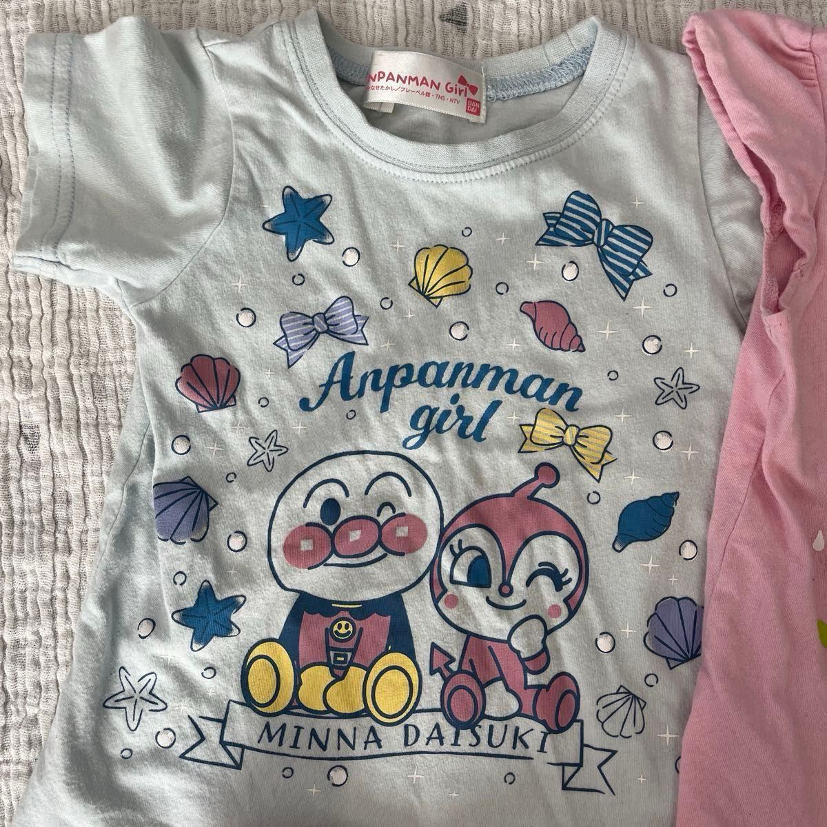 アンパンマン　半袖Tシャツ　ズボン　まとめ売り　4点　ドキンちゃん　コキンちゃん　90 女の子　保育園着 ピンク　夏服　パジャマ