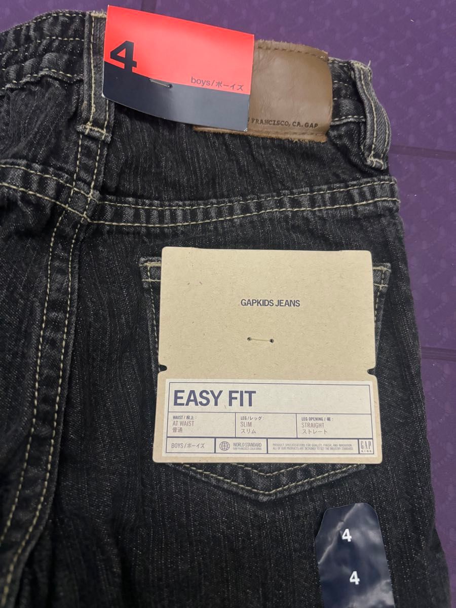 新品タグ付き　GAP KIDS JEANS EASY FIT Boys 4T　スリムストレート　定価4,200円　ブラックデニム