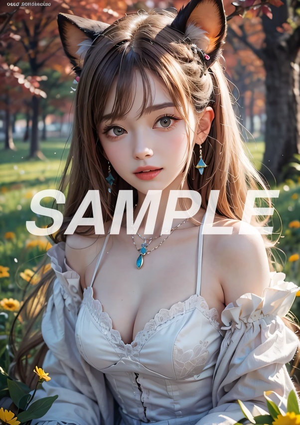 1円スタート AC44a 高画質 AI イラスト アート ポスター 写真 セクシー かわいい 女の子 美女 コスプレ 美人 猫耳 美脚 巨乳 お尻 グラビアの画像1