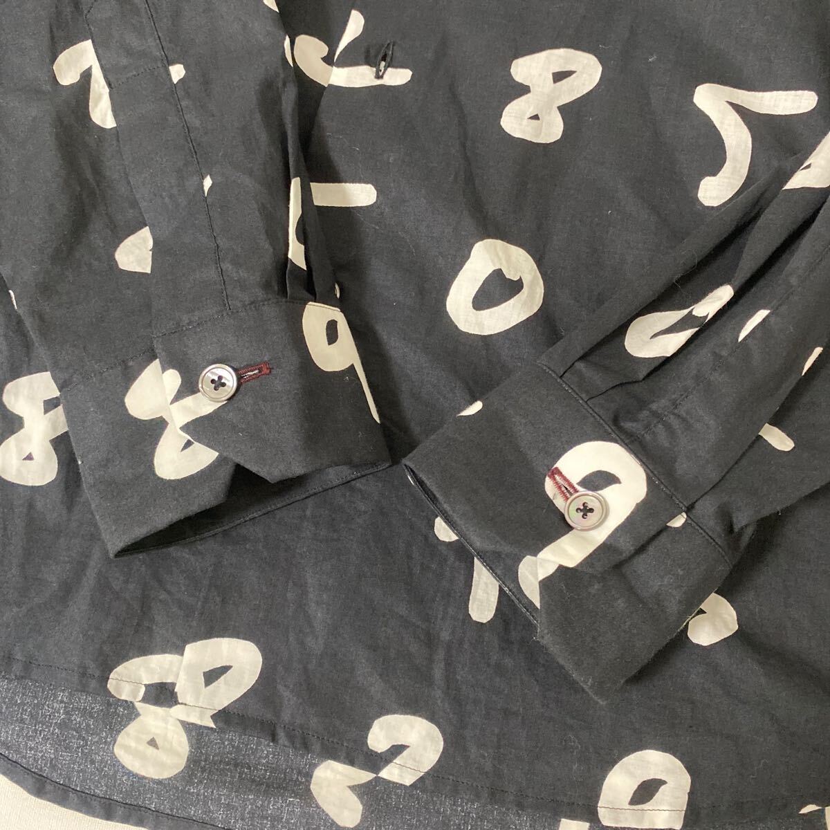 美品 ポールスミス ナンバリング ブラック シャツ L paul smith 数字 プリント SHIRT blackの画像9