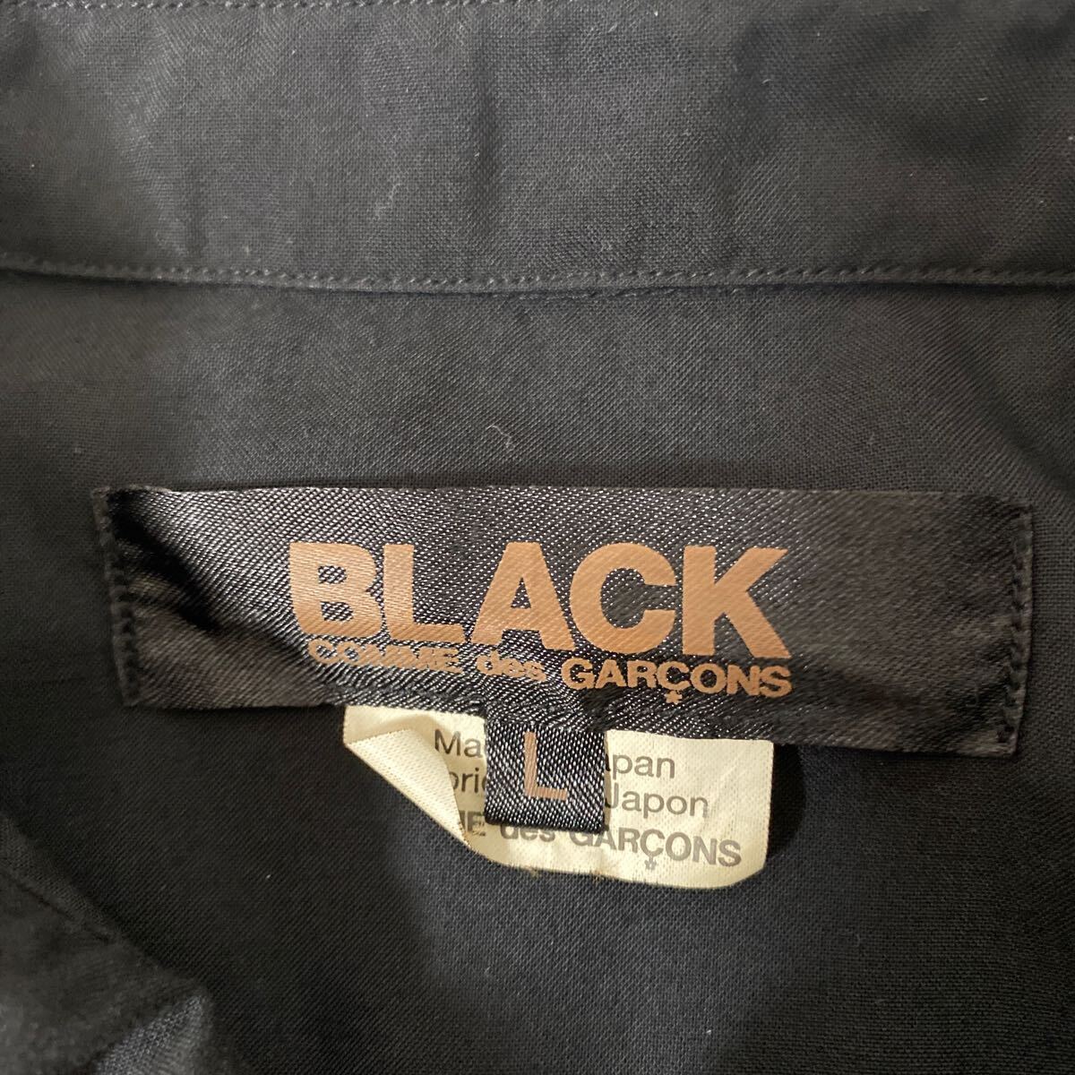 美品 BLACK COMME des GARCONS ポリ バックル ブラック シャツ L ブラック コムデギャルソン パラシュート polyの画像5
