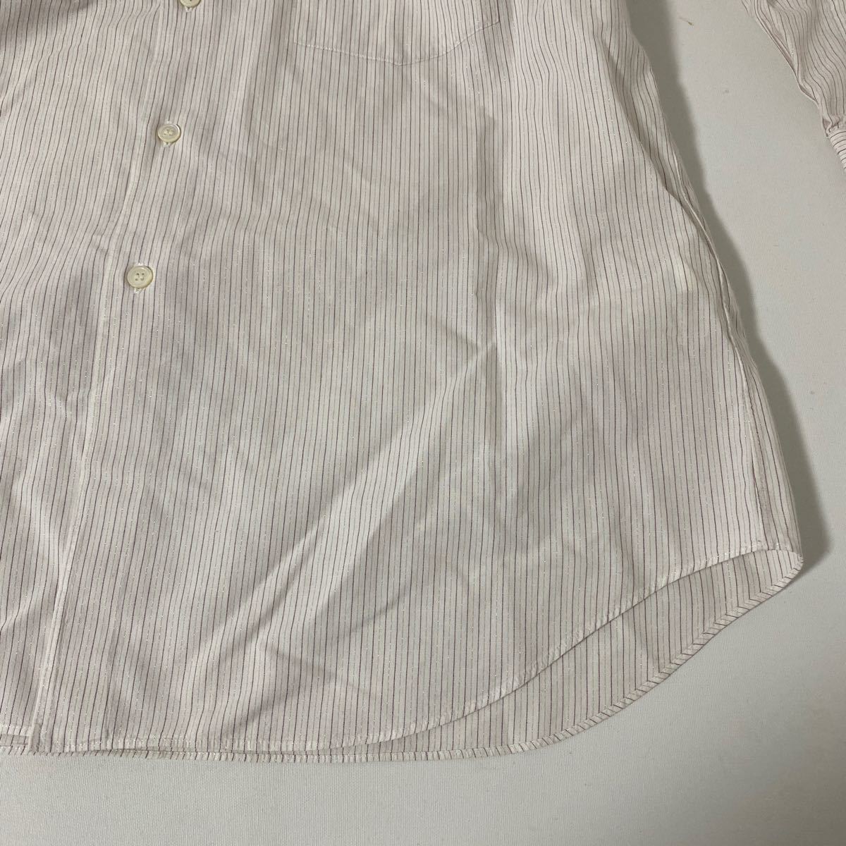 美品 AD 2002 田中 オム ストライプ ラメ シャツ COMME des GARCONS homme shirt コムデギャルソン アーカイブコレクションの画像9