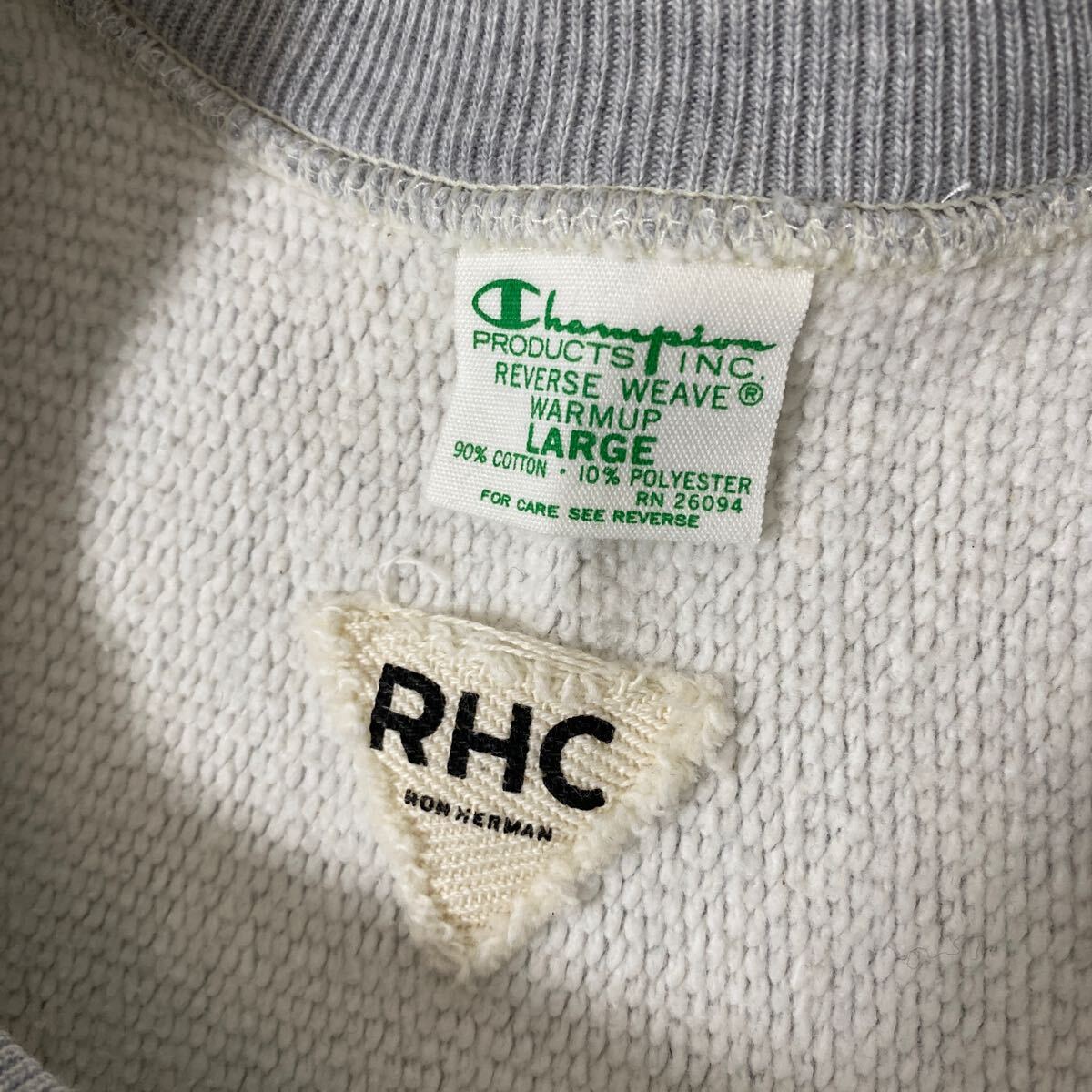 美品 RHC 別注 Champion reverse weave USACA ダメージ 加工 スウェット シャツ L チャンピオン ロンハーマン Ron Herman リバース