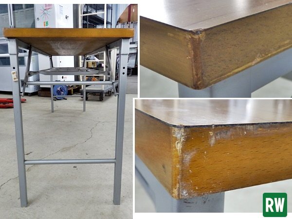 【1台】折りたたみテーブル 木目 幅1800×奥行450×高さ720mｍ 長机 作業台 学習塾 会議用テーブル 家具 [3-K209-3]の画像8