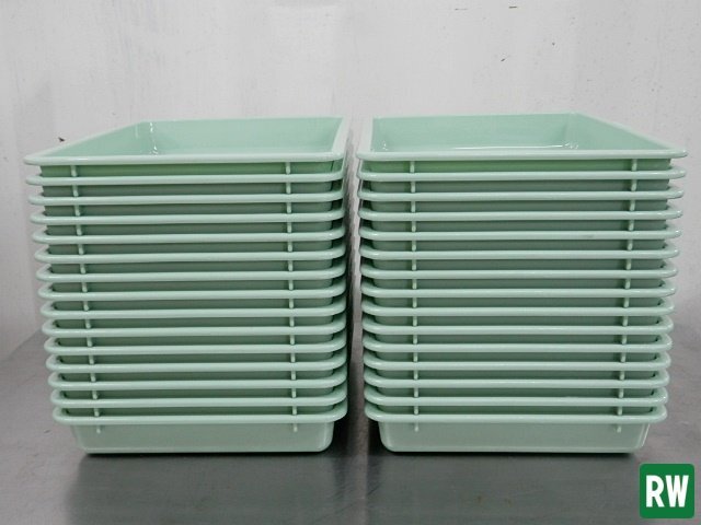 【30枚】キッチンバット セキスイ K533 メロウタイム ライトグリーン 業務用 店舗 厨房用品 収納 トレー トレイ プラスチック製 [4]の画像2