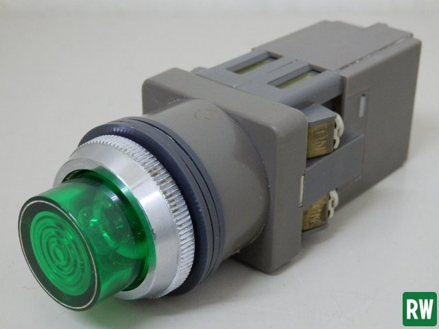 照光 押しボタンスイッチ φ30mm IDEC㈱ ALN2811G 緑色 点灯ON/OFF確認済 機械部品 パーツ 電子部品 [2]_画像1