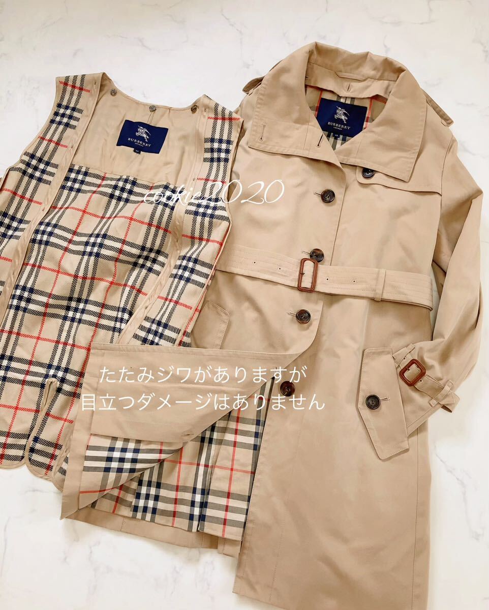 高級【美品★日本製ライナー付きトレンチコート】BURBERRY、バーバリーロンドン、春に活躍、大きいサイズ、ノバチェック、美ライン、良品_画像1