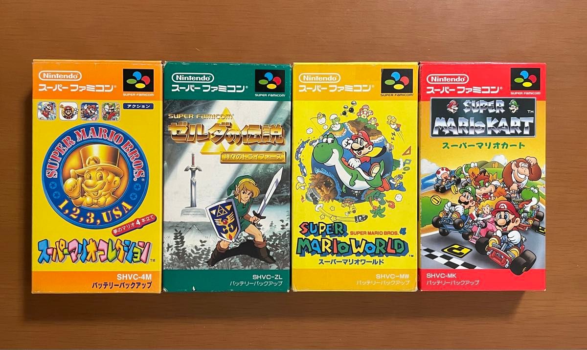 SFC 任天堂 スーパーマリオワールド・ゼルダの伝説 箱説付き 4本セット