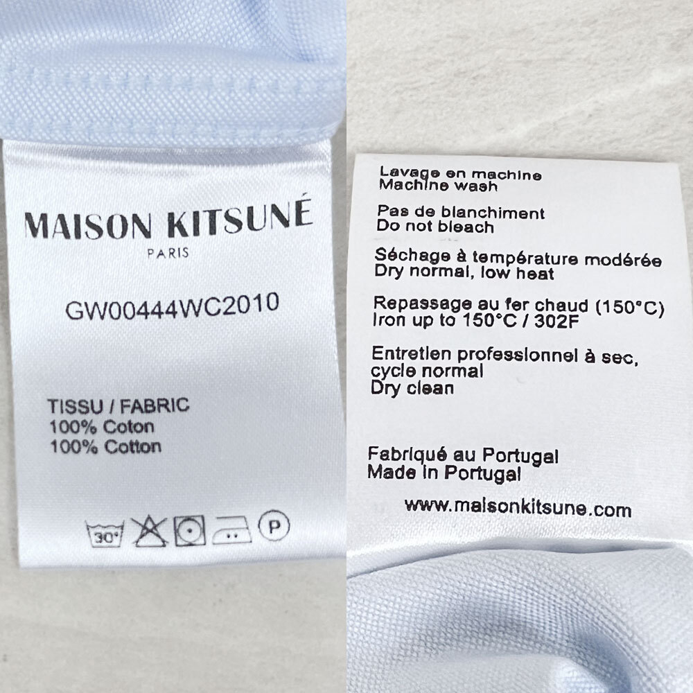 [73788BS] unused * outlet liquidation goods MAISON KITSUNE/ mezzo n fox GW00444WC2010 Classic shirt light blue 38 lady's 