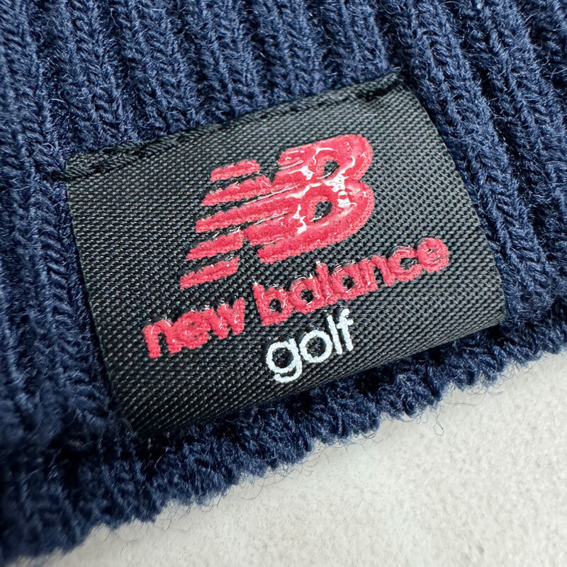 【NK-4】中古　NEW BALANCE ニューバランス NB　ゴルフ　ニット ベスト　ロゴ 総柄　日本製　0129273003　ネイビー　メンズ 5_画像6