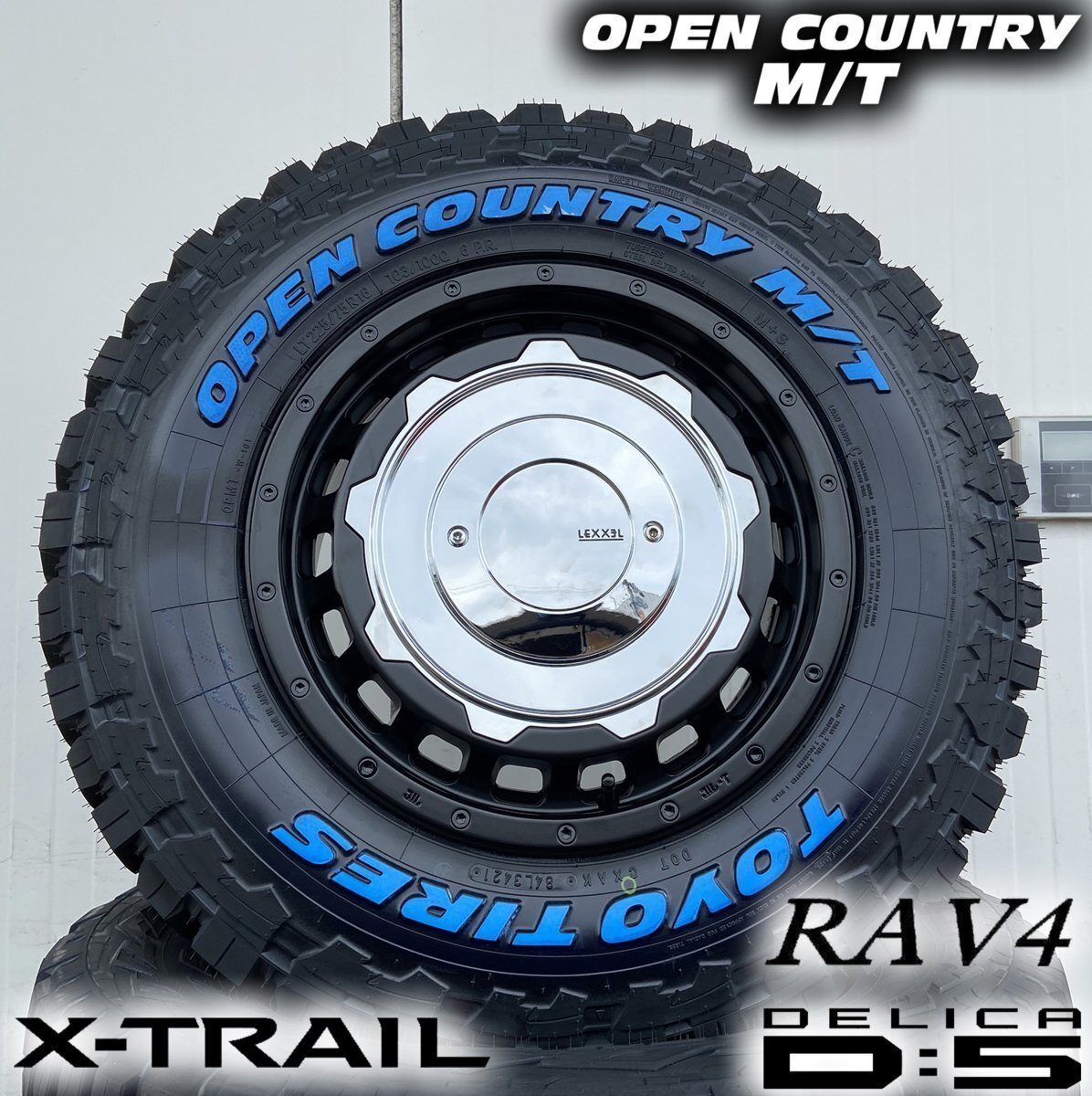 RAV4 CX5 エスクード デリカD5 エクストレイル LEXXEL SwaGGer Oldstyle トーヨーオープンカントリーMT 225/75R16 タイヤホイール 16インチ_画像7