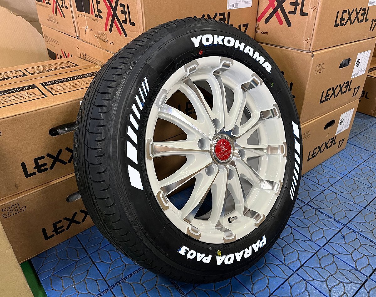 【ハイエース200系】車検対応 17インチ 215/60R17 タイヤホイール4本セット BD12 ヨコハマ パラダ ホワイトレター 新品 サマータイヤ_画像6