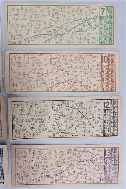 古い切符 〜戦前 東京 電車 市バス のりかえ 乗換券 路線図式 貴重 裏面広告入り 8枚セットの画像7