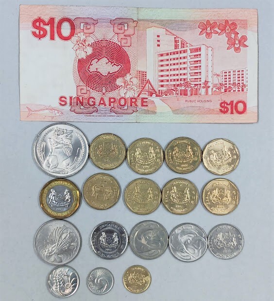 シンガポールドル 10ドル旧紙幣、硬貨コイン まとめ出品　合計21ドル80セント_画像5