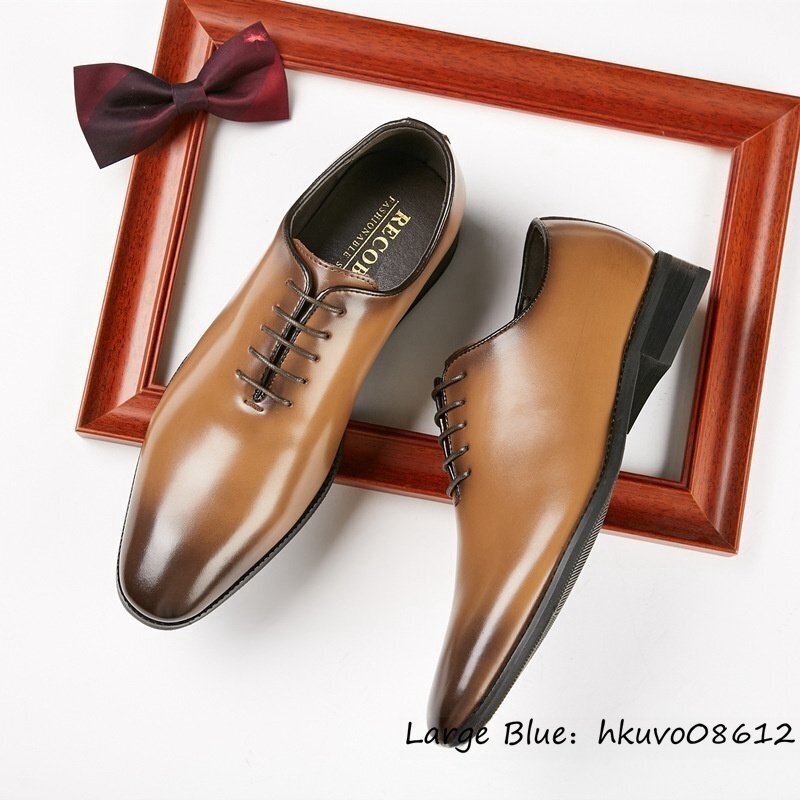 1 jpy start * new goods leather shoes men's original leather business shoes worker handmade high class cow leather leather shoes ceremonial occasions gentleman shoes formal Brown 24.5cm