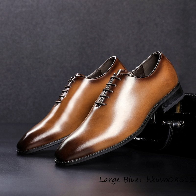 1 jpy start * new goods leather shoes men's original leather business shoes worker handmade high class cow leather leather shoes ceremonial occasions gentleman shoes formal Brown 24.5cm