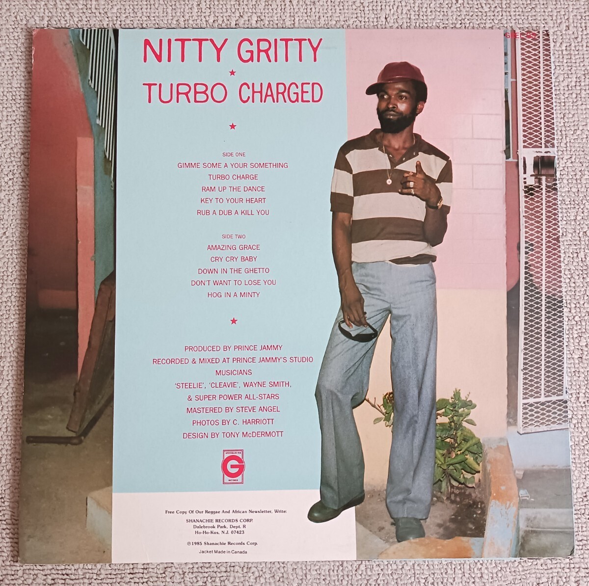 NITTY GRITTY『TURBO CHARGED』US盤輸入LPレコード / GREENSLEEVES / SHANACHIE / GREL 93 / PRINCE JAMMY / JAMMY'S / STEELIE & CLEVIE の画像2