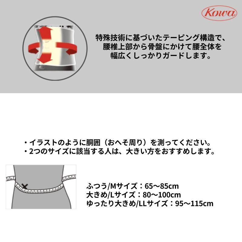 【新品】バンテリン 興和 コーワ 腰用サポーター 腰椎コルセット 強力 固定 ゆったり 大きめ LLサイズ