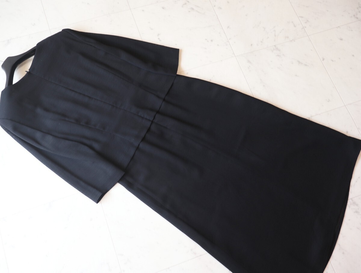 新品同様★ランバンノワール LANVIN NOIR★東京ソワール★春夏用★BLACK ロングワンピース size 40 ～M相当～ の画像7