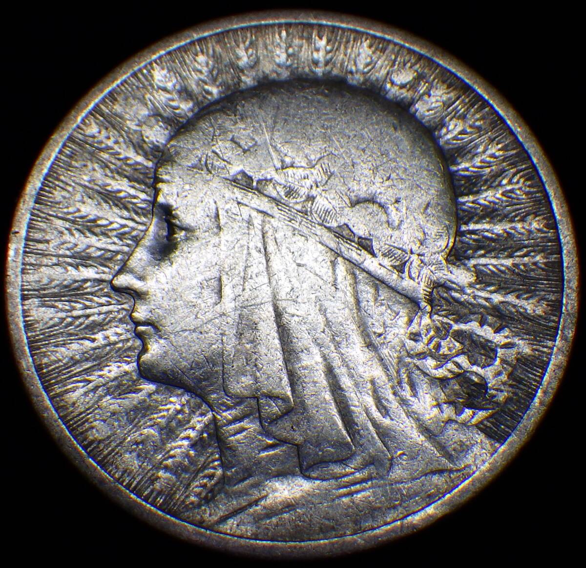 1933年 ポーランド 2ズロチ銀貨 短命銀貨 勘違いの聖女像の画像1