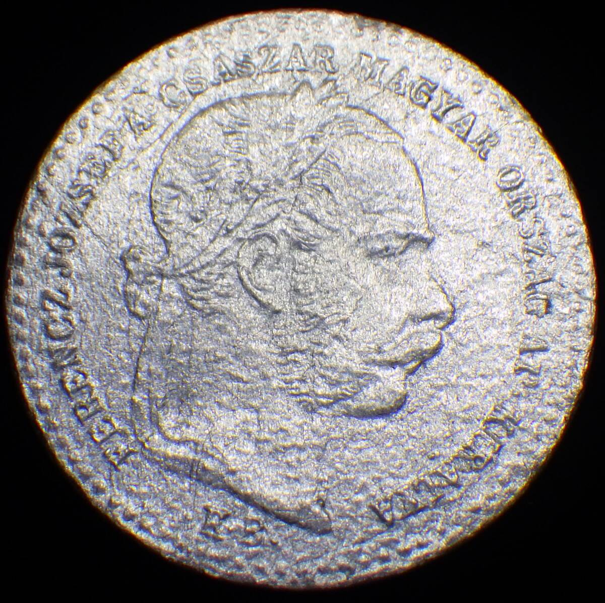 1869年 ハンガリー王国 フランツ・ヨーゼフ1世 10クロイツァー銀貨の画像1