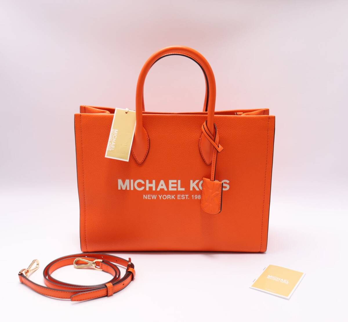 定価88,000円 新品 MICHAEL KORS マイケルコース MIRELLA EW トート ミディアム 本革 レザー POPPY_画像1