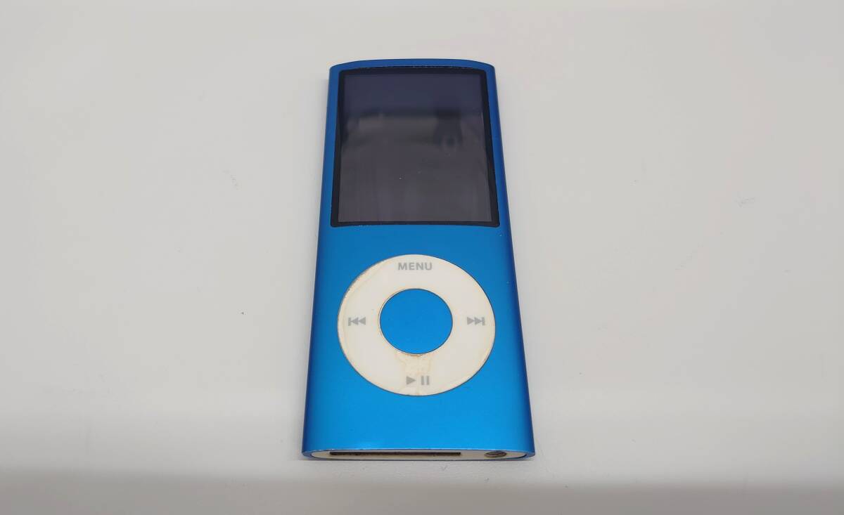 #3370A APPLE アップル 第4世代 iPod nano 8GBブルー / MP3ミニプレーヤー2点 計3点セット iPod 動作未確認 ジャンク MP3未使用付属品付の画像3