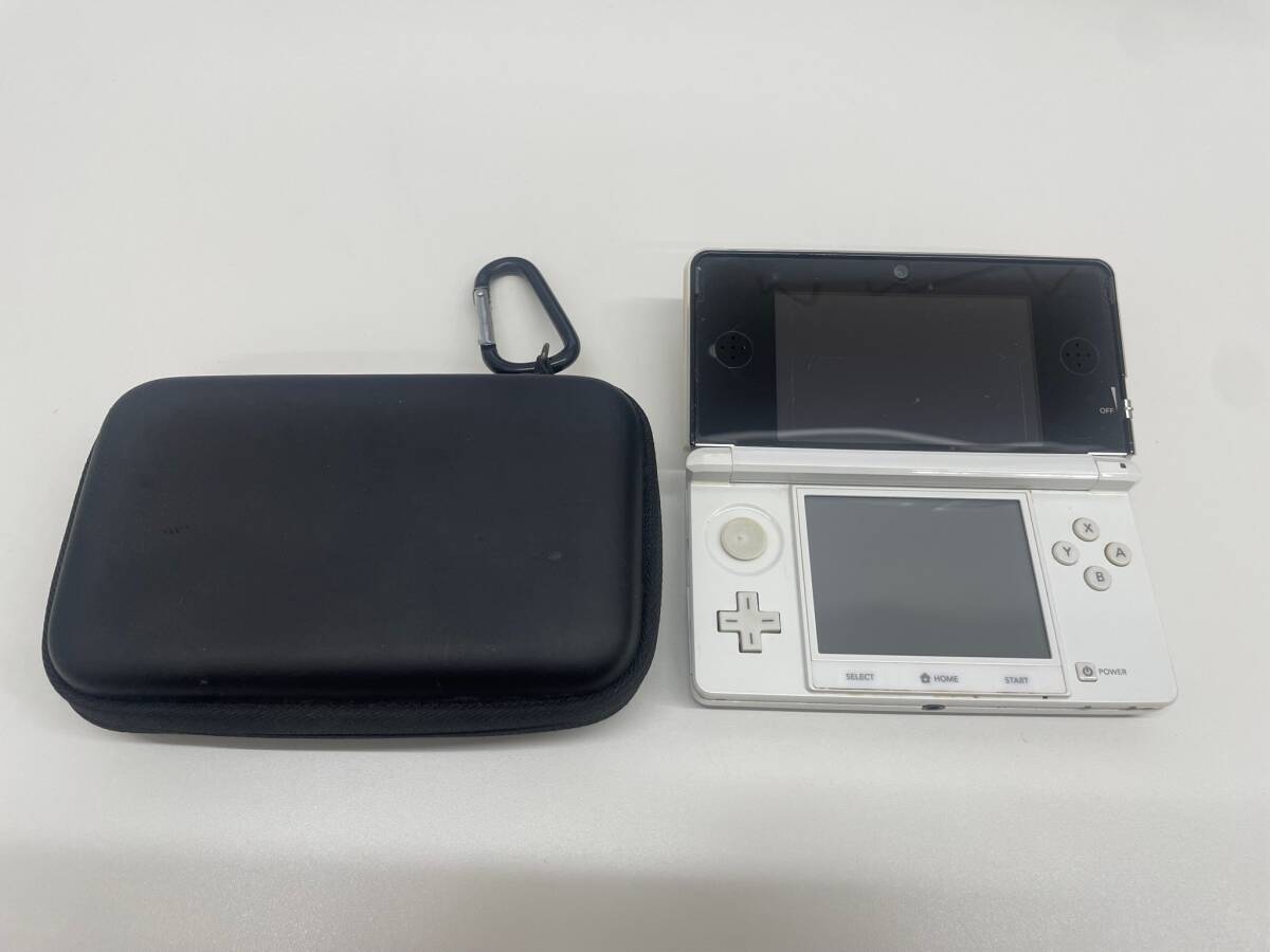 #3676 nintendo 3DS CTR-001 white touch pen total 2 ps attaching case attaching body electrification not yet verification present condition storage goods 