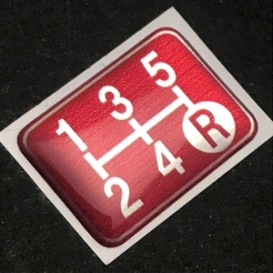 Tuningfan シフトパターン エンブレム レッド 5速MT車用 赤 SPE-R501 5MT プレート 日本製 エルフ キャンター アトラス ダイナ デュトロの画像7