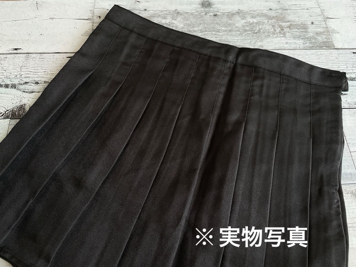 【XL size】ブラック　プリーツスカート　韓国　ミニスカート　無地　制服