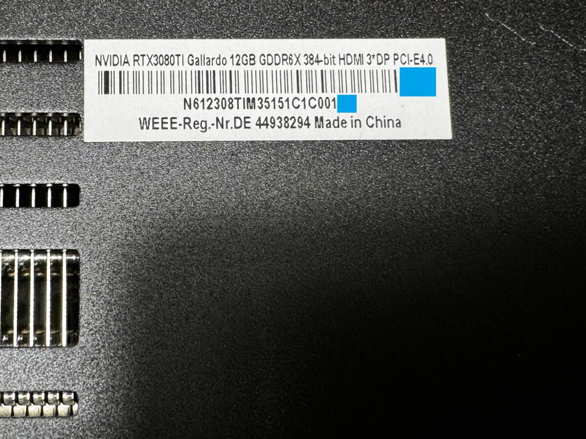 【送料無料・美品】高性能 GeForce RTX3080Ti Sycom水冷仕様の画像2