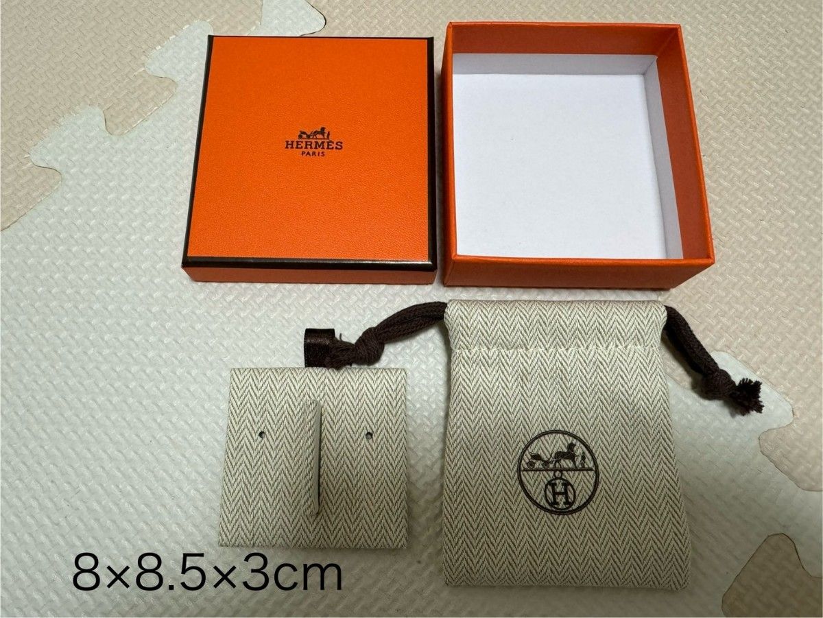 ⑫HERMES エルメス 空箱 空き箱 ピアス 1751 表記有 オレンジ ⑫HERMES エルメス 空箱 空き箱 ピアス 1751 表記有 オレンジ