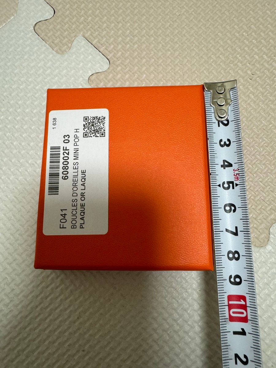 ⑫HERMES エルメス 空箱 空き箱 ピアス 1751 表記有 オレンジ ⑫HERMES エルメス 空箱 空き箱 ピアス 1751 表記有 オレンジ